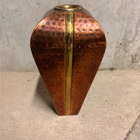 Unique Vintage Copper and Gold Vase